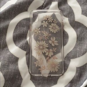 transparent flower print case